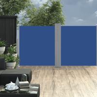 VidaXL Windscherm uittrekbaar 120x600 cm blauw - thumbnail
