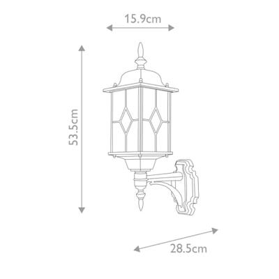 Franssen Klassieke buitenlampWexford Up zwart zilver - 2080