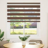 VidaXL Zebra rolgordijn 135x100 cm stofbreedte 130,9cm polyester bruin - thumbnail