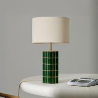 Kave Home Tafellamp 'Rue' Keramiek incl. kap, kleur groen / ecru - thumbnail