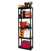 Opbergrek - TOOD - ETA 635 - 5 planken - Kunststof - 60 x 30 x 176 cm - Zwart - thumbnail