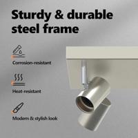 VidaXL Plafondspot met schijnwerpers nikkel 26,5 x 26 x 11,5 cm metaal - thumbnail