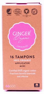Ginger Organic Tampon mini met applicator 16 Stuks Ginger Organic Tampon mini met applicator 16 Stuks