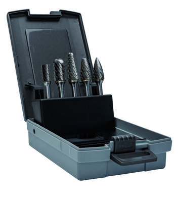 Bahco Stiftfrezenset | hardmetaal | voor metaal - 5-delig - in kunststof koffer - RB-SET1-M06X-5P Bahco Stiftfrezenset | hardmetaal | voor metaal - 5-delig - in kunststof koffer - RB-SET1-M06X-5P