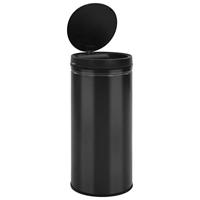 VidaXL Prullenbak met automatische sensor 80 l koolstofstaal zwart - thumbnail