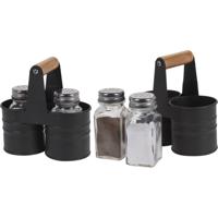 Excellent Houseware Peper en zoutstrooier in houder - thumbnail