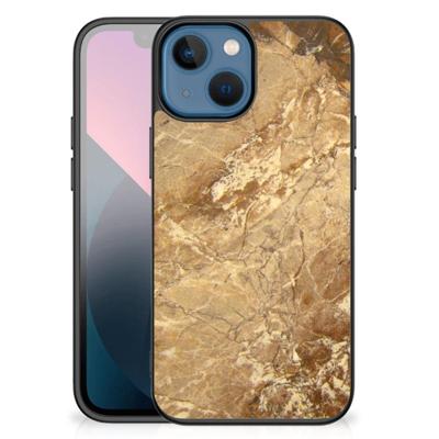 Apple iPhone 13 mini Marmeren Print Telefoonhoesje Marmer Creme Apple iPhone 13 mini Marmeren Print Telefoonhoesje Marmer Creme