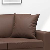 VidaXL Sierkussens 2 st 40x40 cm kunstleer bruin - thumbnail