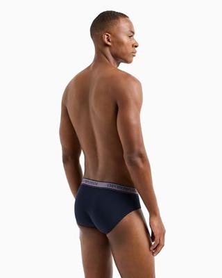 Armani 3-pack slips blauw-grijs met EA print