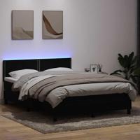 Boxspring met matras en LED fluweel zwart 140x210 cm - thumbnail