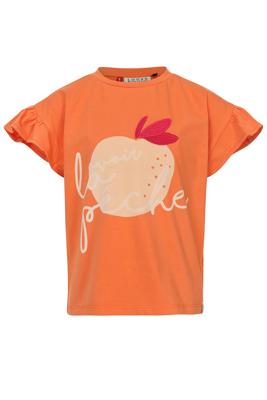 Little T-shirt Ruffled Short Sleeve Tangerine
