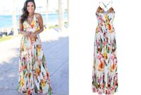 Maxi zomerjurk met fleurige print - thumbnail