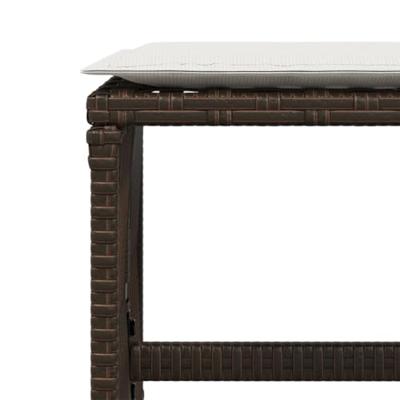 Tuinkrukken 4 st met kussens 41x41x36 cm poly rattan bruin - thumbnail