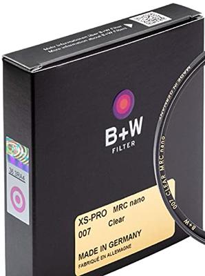 B+W beschermfilter, Clear Filter (30,5 mm, MRC Nano, XS-Pro, 16x coating, slim, Premium), zwart, transparant., 58 mm