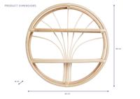 Planken DKD Home Decor Voor aan de muur Natuurlijk Rotan 2 Planken (60 x 14 x 60 cm) - thumbnail