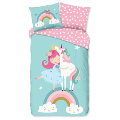 Good Morning Kinderdekbedovertrek "eenhoorn met regenboog" - Multi - (140x200/220 cm) - Katoen