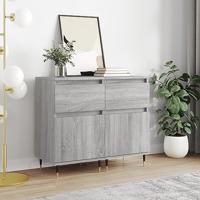 Dressoirs 2 st 40x35x70 cm bewerkt hout grijs sonoma - thumbnail