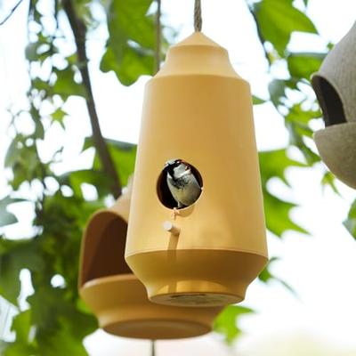 POINT-VIRGULE - Tuin - Vogelhuisje okergeel 18x25cm POINT-VIRGULE - Tuin - Vogelhuisje okergeel 18x25cm