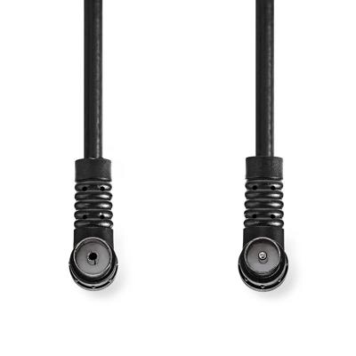 Coaxkabel | IEC (Coax) Male | IEC (Coax) Female | Vernikkeld | 120 dB | 75 Ohm | Viervoudig Afgeschermd | 1.50 m | Rond | PVC | Zwart