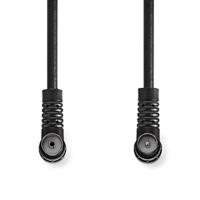 Coaxkabel | IEC (Coax) Male | IEC (Coax) Female | Vernikkeld | 120 dB | 75 Ohm | Viervoudig Afgeschermd | 1.50 m | Rond | PVC | Zwart - thumbnail