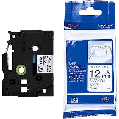 Gelamineerde Tape voor Labelmakers Brother TZE-R231 Zwart Zwart/Wit