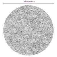 Vloerkleed shaggy hoogpolig modern 280 cm crmekleur en zwart - thumbnail