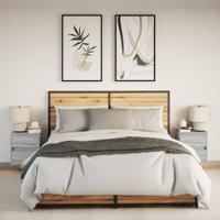 Nachtkastjes met LED's 2 st wandgemonteerd grijs sonoma eiken - thumbnail