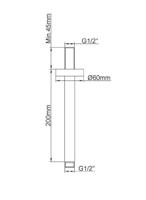 Caral douchearm met plafondbevestiging 20 cm geborsteld koper - thumbnail