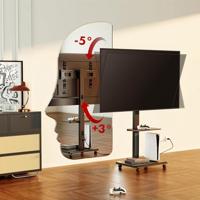 TV-standaard / trolley Ergo-Office, max. belasting 50kg / 5kg plank, max. VESA 600x400, ingebouwde contactdoos, zwart, ER-304 B - thumbnail