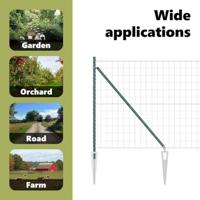 VidaXL Hek met paal groen 1,4 x 10 m staal en pvc - thumbnail