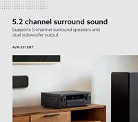 Denon AVR-S570BT (model 2022) 5.2-kanaals AV-ontvanger - 8K Ultra HD-audio en video, verbeterde game-ervaring, draadloos streamen via ingebouwde Bluetooth, (4) 8K HDMI-ingangen, ondersteunt eARC - thumbnail