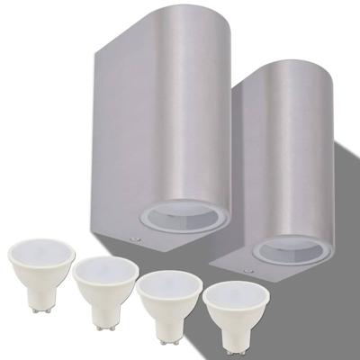 VidaXL Led-wandlamp tuin op-/neerwaarts rond 2 st