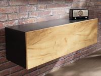 Tv-meubel KINGSTON 1 klapdeur 105 cm zwarte eik/gouden eik - thumbnail