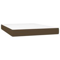 Boxspring met matras stof donkerbruin 140x200 cm - thumbnail
