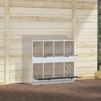 Kippennestkast met 8 vakken gegalvaniseerd metaal zilverkleurig - thumbnail