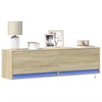 Tv-wandmeubel met LED-verlichting 140x31x38 cm sonoma eiken - thumbnail