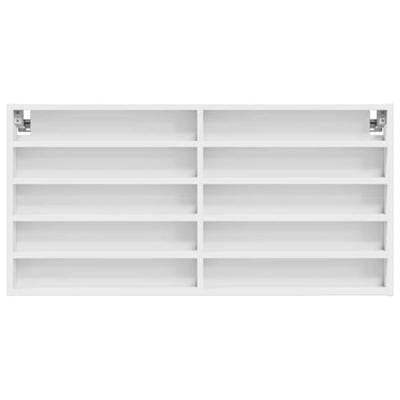 Vitrinekast 100x8,5x50 cm bewerkt hout wit