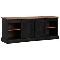 Tv-meubel HALDEN 2 schuifdeuren 150x40x60 cm massief hout zwart - thumbnail