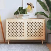 VidaXL Kastdeuren met latwerk 2 st 59,5x61,5 cm massief grenenhout - thumbnail