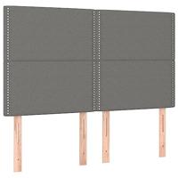 Hoofdborden 4 st 72x5x78/88 cm stof donkergrijs - thumbnail