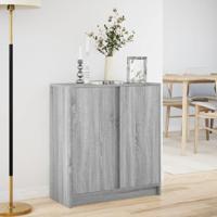 Dressoir met LED 77x34x85 cm bewerkt hout grijs sonoma eiken - thumbnail