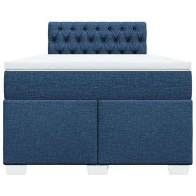 vidaXL Boxspring met matras stof blauw 120x190 cm