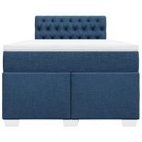 vidaXL Boxspring met matras stof blauw 120x190 cm - thumbnail