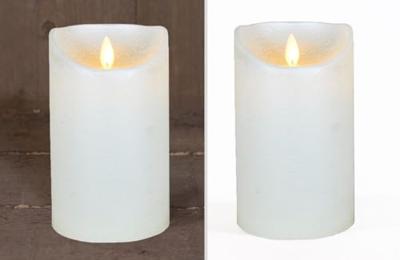Anna&apos;s Collection LED kaars flame effect rustiek 7.5x12.5cm parel 1 stuks - thumbnail