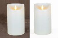 Anna&apos;s Collection LED kaars flame effect rustiek 7.5x12.5cm parel 1 stuks - thumbnail