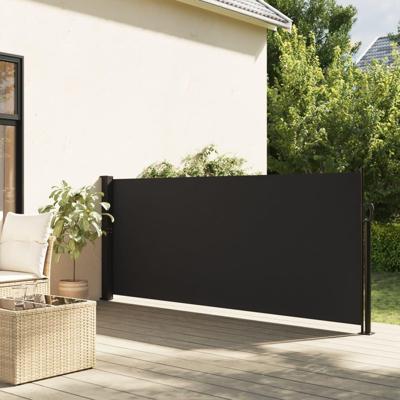 Windscherm uittrekbaar 140x300 cm zwart Windscherm uittrekbaar 140x300 cm zwart