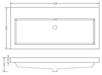 Wiesbaden Vision wastafel enkel zonder kraangat 100x46x5,5 cm kunstmarmer glans wit - thumbnail