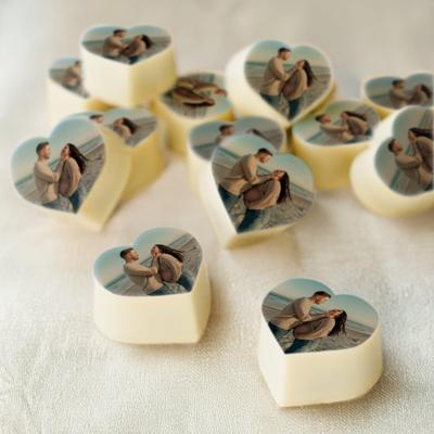 Chocolade Pralines - Hartjes met foto - Praliné - 6 stuks