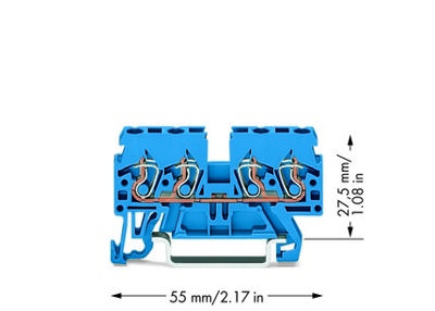 WAGO 870-834 Doorgangsklem 5 mm Spanveer Toewijzing: N Blauw 100 stuk(s)