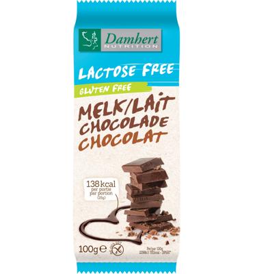Damhert Lactose Free Chocoladetablet melk glutenvrij